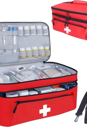 Empty First Aid Bag Medical Storage Bag Lightweight with Handles Gifts Bottle Organizer,Emergency Kits Organizer for Car