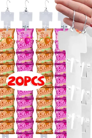 20/1PCS Plastic Snack Hanging Strips Store Snacks Display Hanger with Hooks Supermarket Racks Merchandising Storage Clip Strip