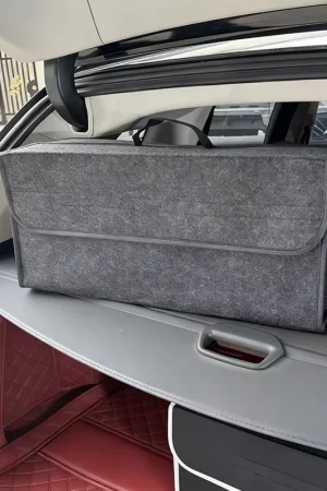 2025 Dark Gray New Soft Felt Anti-Slip Storage Box - Large Capacity Organizer for Car Trunk Boot Tools Auto Parts Storage Box