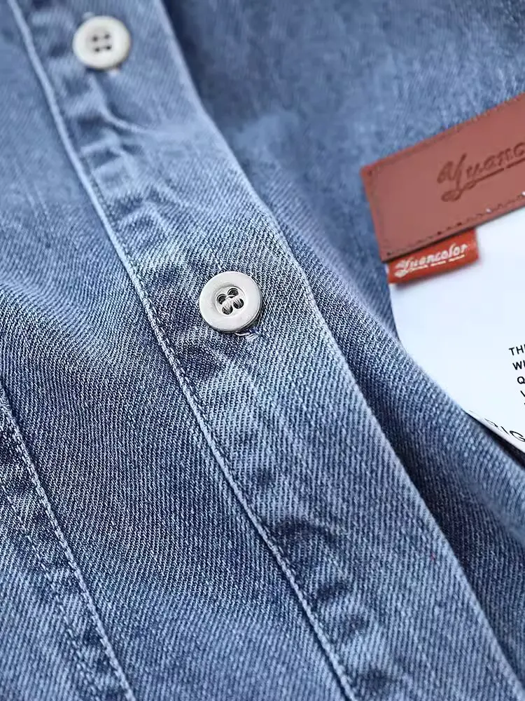 NYFS 2025 Spring New Women Shirt Long Sleeve Denim Tops Loose Plus Size Single-Breasted Blusas Camisa Mujer - Image 4