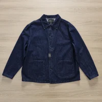 100% cotton denim shirt autumn men's loose casual long-sleeved coat lapel multi-pocket top