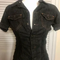 2025 Street European and American Sexy Oversized Denim Shirt Casual High Street Striped Button Top Y2k New Punk Clothing Women